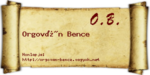 Orgován Bence névjegykártya